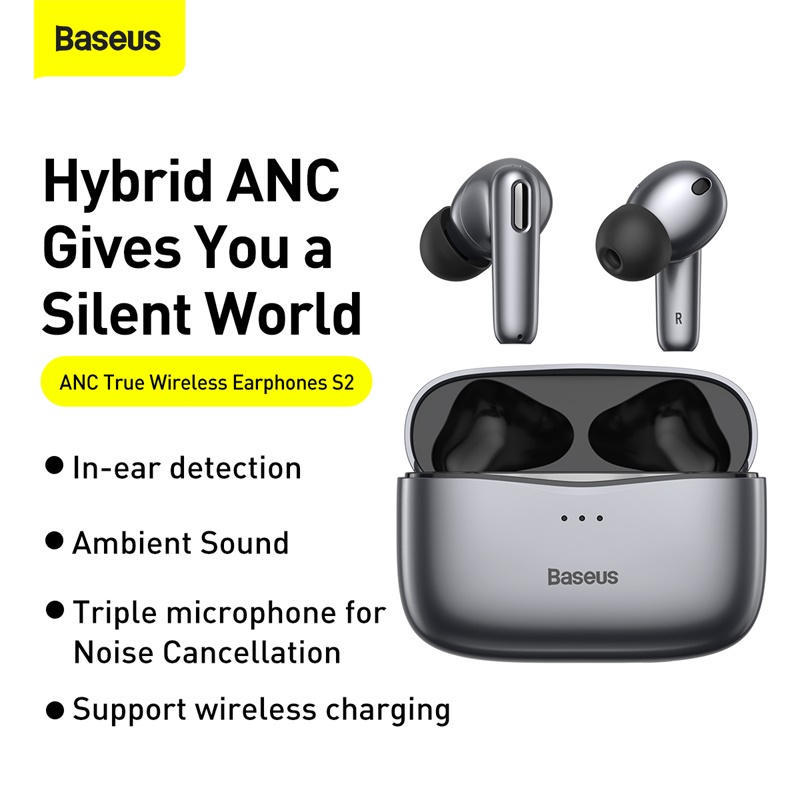 Baseus S2 TWS ANC True Wireless Headset Active Noise Reduction Bluetooth 5.0 Headset Sports in-ear gaming headset